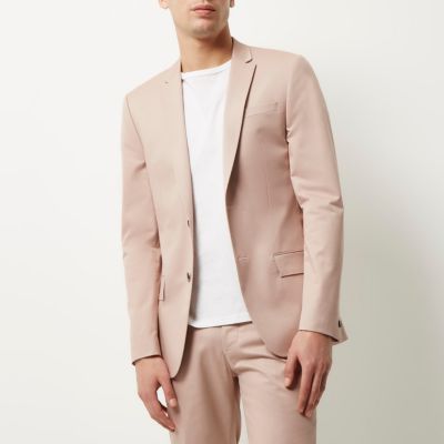 Pink skinny suit jacket